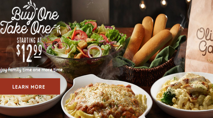 Olive Garden 4 Entrees 2 Salads Or Soups And 4 Breadsticks Only