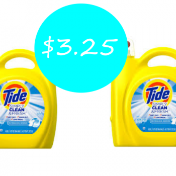 Tide Simply 89 Loads Only $3.25 at Target (Regular $9.49)