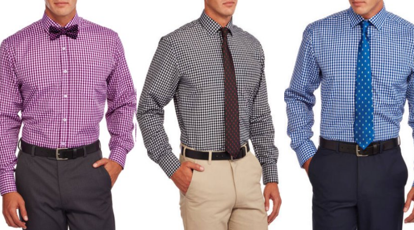 Men's 3-Piece Long Sleeve Plaid Shirt, Tie and Bow Tie Set Only $6.97